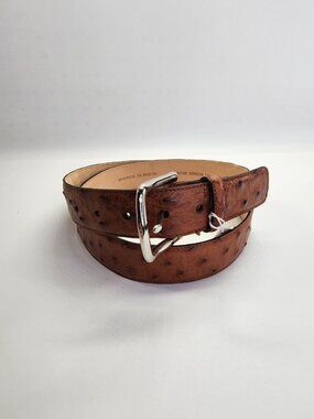 Tecovas Mens Brown Ostrich Leather Belt Size 40